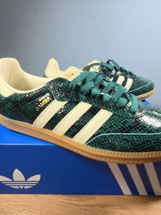 adidas Samba OG JR8848 Green Snake Print Low Top Sneakers US 9.5 In Stock